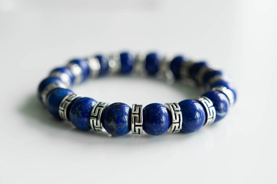 brilliant lapis healing gemstones bracelet back view