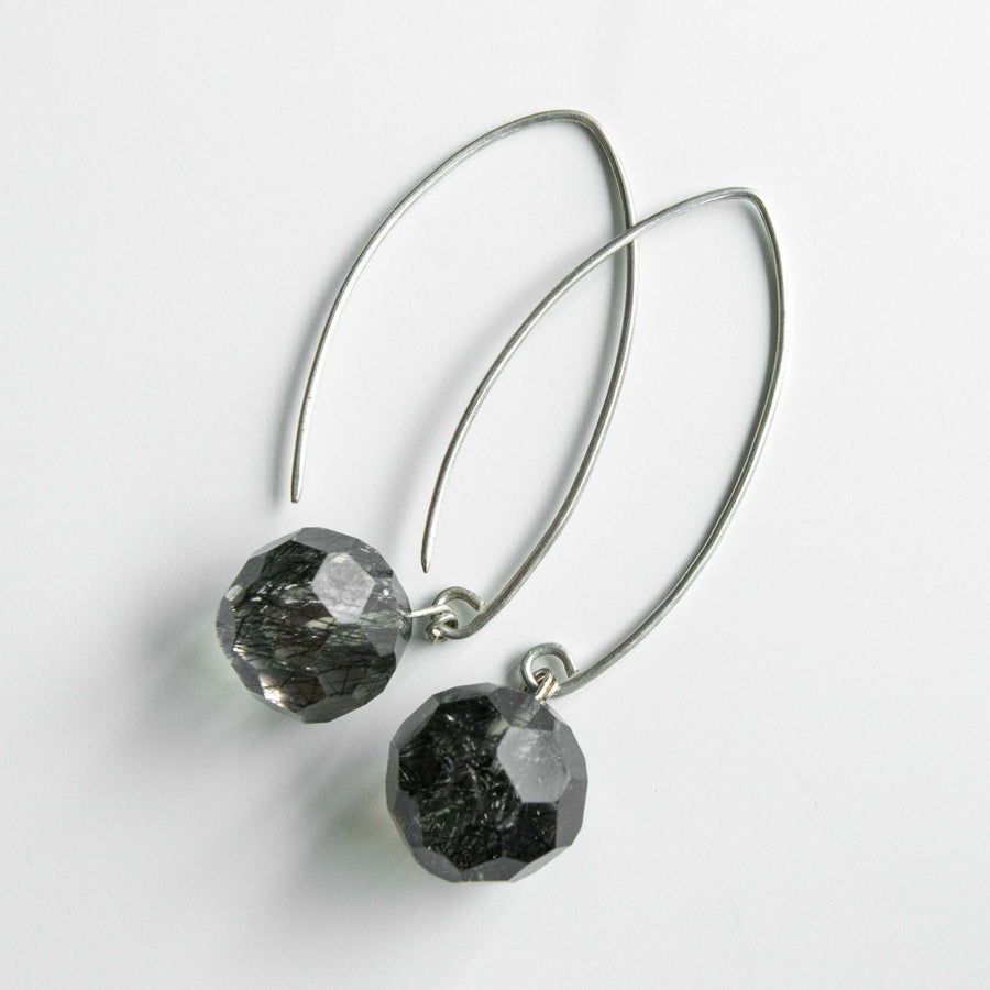 radiant rutilated quartz healing gemstones earrings