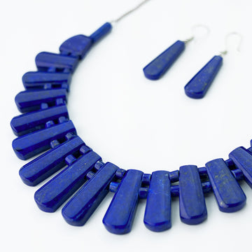 luminous sky lapis healing gemstone necklace
