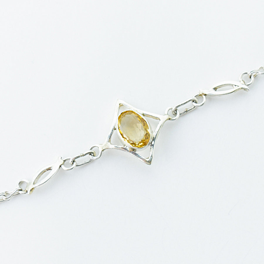 north star citrine healing gemstones bracelet top view