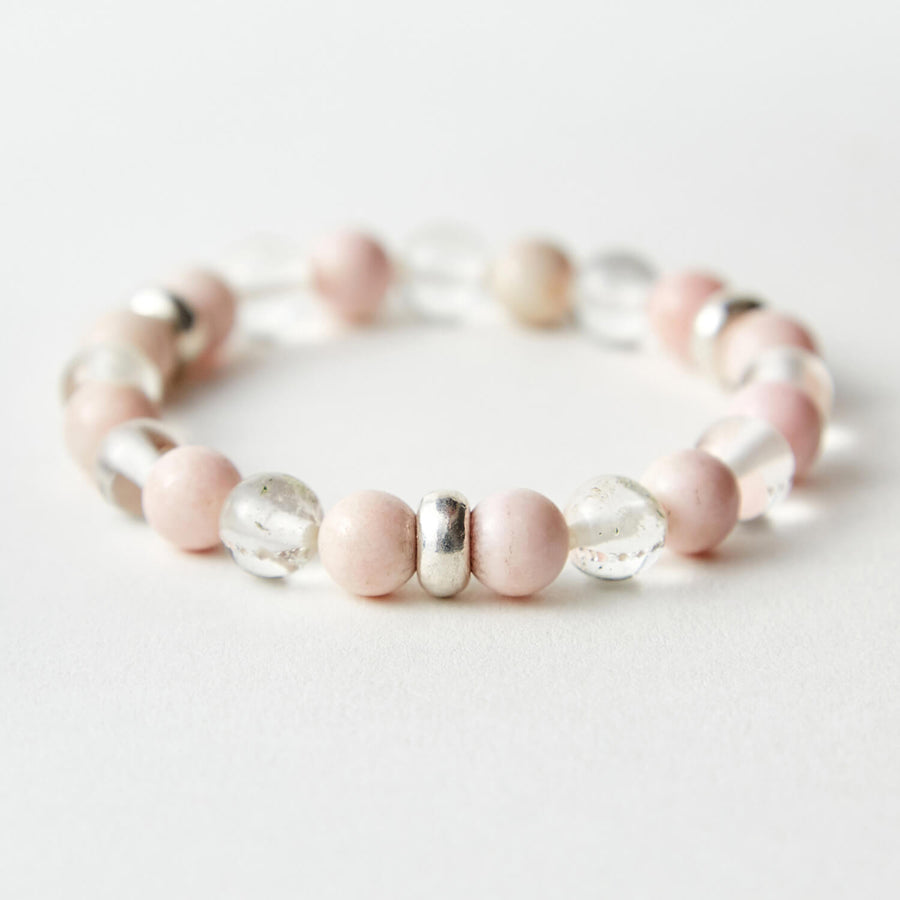 illuminating energy pink chalcedony healing gemstones bracelet
