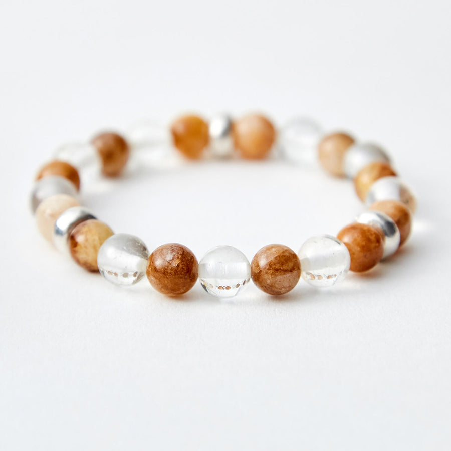 joyful spirit yellow quartzite healing gemstones bracelet back view