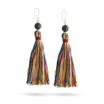 reclaiming self garnet healing gemstones tassel earrings